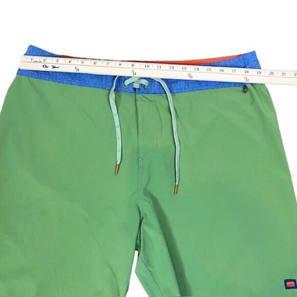 Cova Men's Swim Trunks Green with Blue Tie Waist Size 38 - Picture 4 of 9